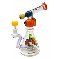 10" Cheech Glass Hallows Eve Recycler With Dab Pad Water Pipe - [CHE-255]